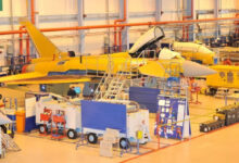 Warton tesisinde bir Eurofighter Typhoon