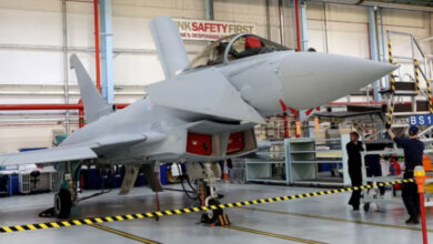 Warton'daki Typhoon son montaj hattındaki çalışmalar durma noktasına geldi