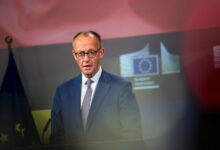Friedrich Merz, Avrupa Komisyonu Başkanı Ursula von der Leyen ile yaptığı görüşmenin ardından konuşuyor