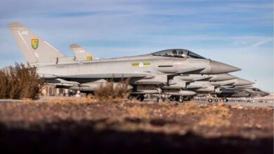 Airbus, BAE Systems ve Leonardo'dan oluşan bir konsorsiyum tarafından geliştirilen Eurofighter Typhoon savaş uçağı
