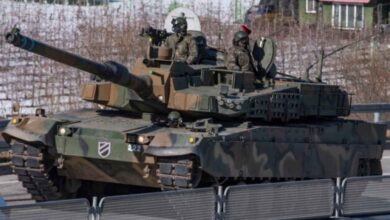 Kore Cumhuriyeti, Hongcheon'da bir K2 tankı