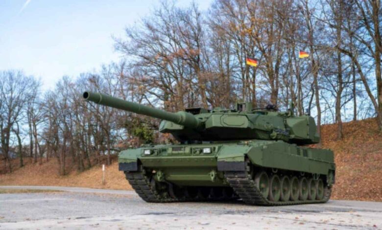 Trophy APS ile donatılmış Leopard 2A8 tankı.